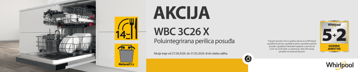 whirlpool perilica posuđa wbc 3c26x 2026