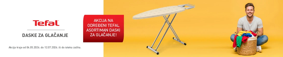 Akcija Tefal daske za glačanje 5mj 2026