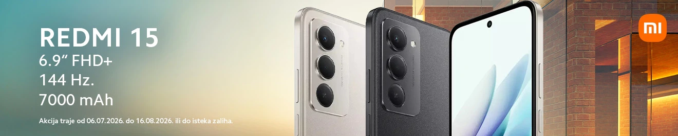 Akcija Redmi 15 mobiteli 7mj 2026