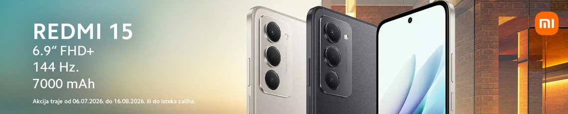 Akcija Redmi 15 mobiteli 7mj 2026
