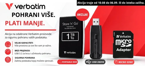 Verbatim Akcija Kolovoz 2026