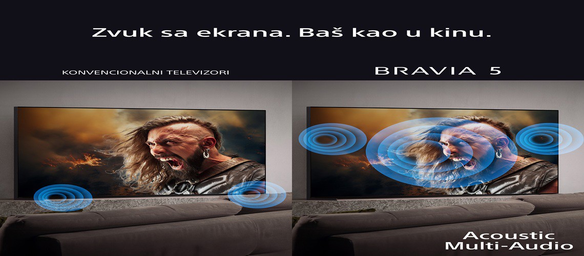 Bravia 5 - zvuk s ekrana baš kao u kinu