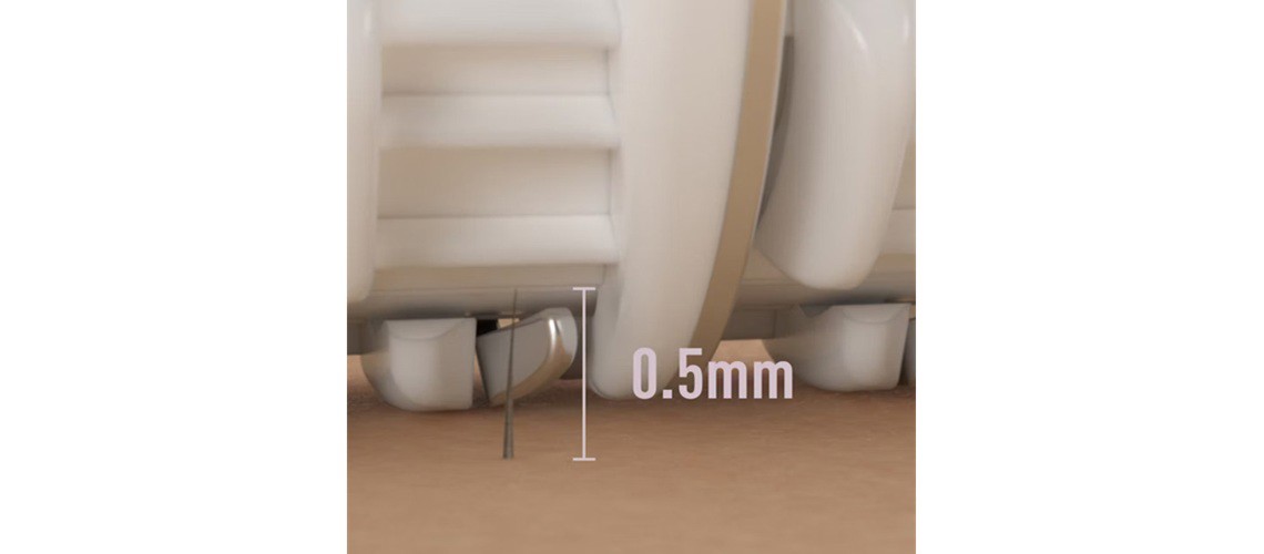 Uklanja dlake dužine od samo 0,5mm