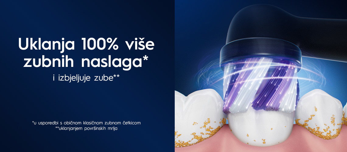 Uklanja 100% više zubnih naslaga
