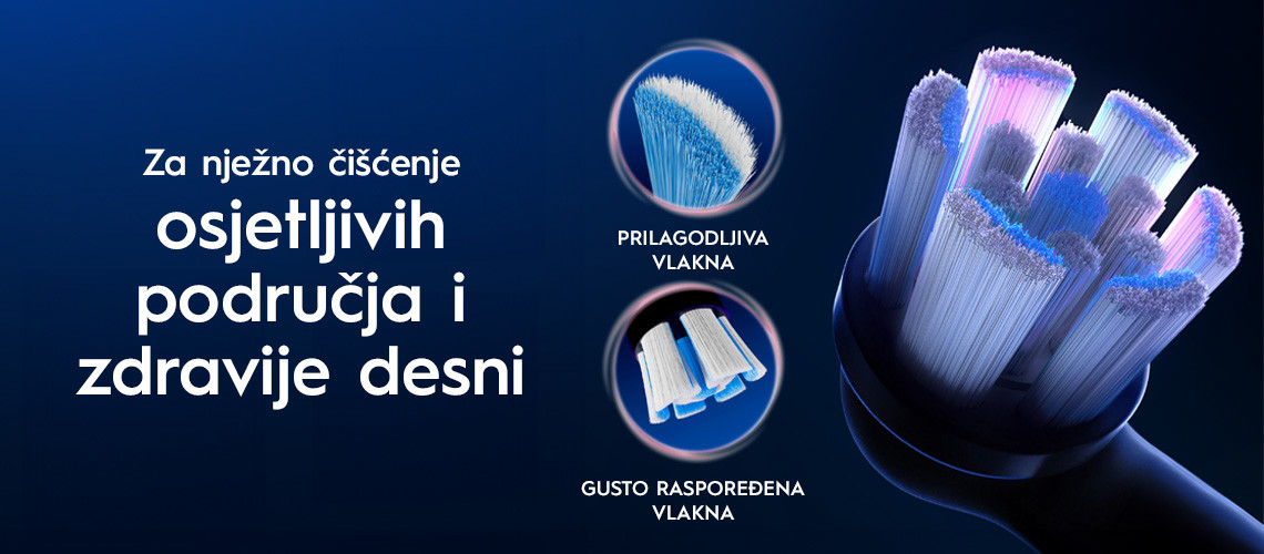 Nježno čišćenje osjetljivih područja i zdravije desni