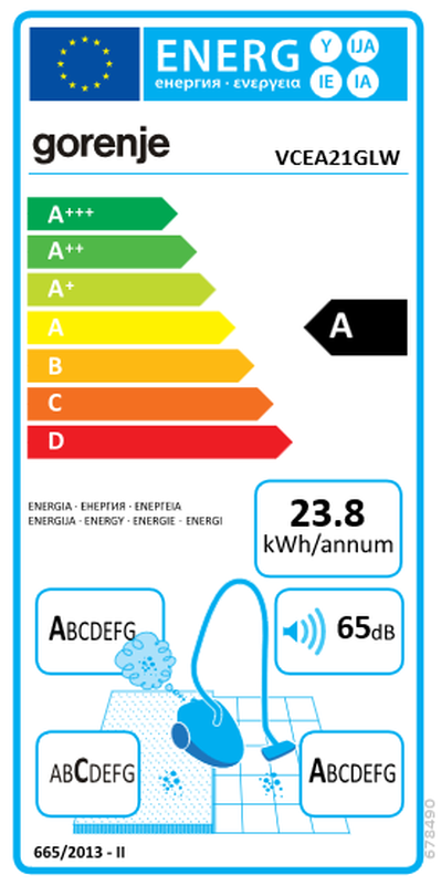 Usisavač, AACA, 65dB, bijeli - slika E