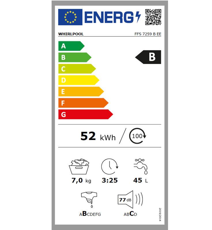 Per.rublja 7kg,1200 okr, B,inverter - slika E