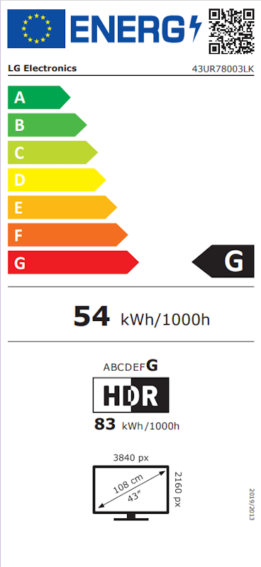 LED TV, 109cm, 4K HDR Pro, WebOS - slika E