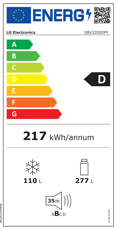 Hladnjak,203cm,387L,DoorCooling,Inverter - slika E
