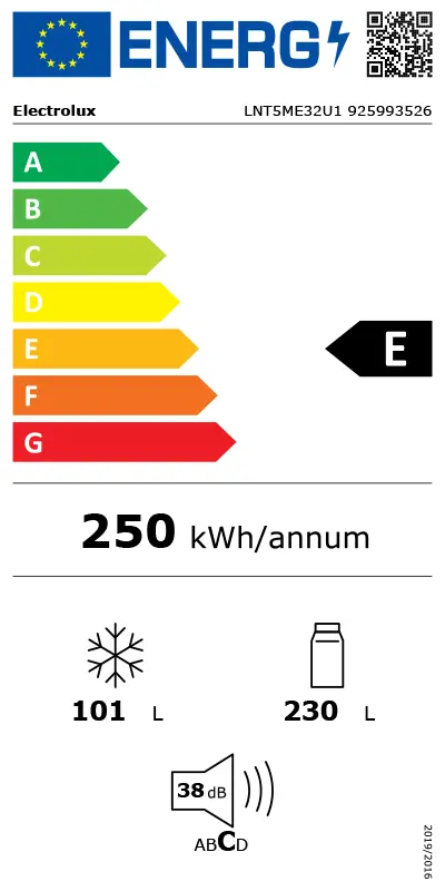 Hladnjak. 230 l, no frost, inox - slika E