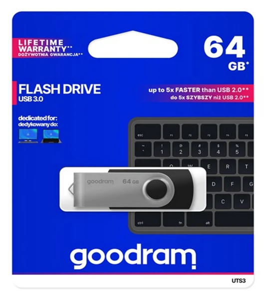USB Flash Memorija 64GB; USB3.0; Black - slika A