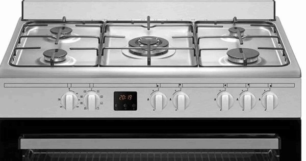 Štednjak,90cm širine, 5x plin, inox - slika A