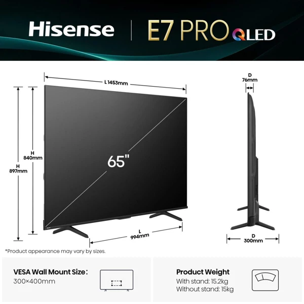 QLED 164cm, 4K,120Hz,Dolby Vision,VIDAA - slika A