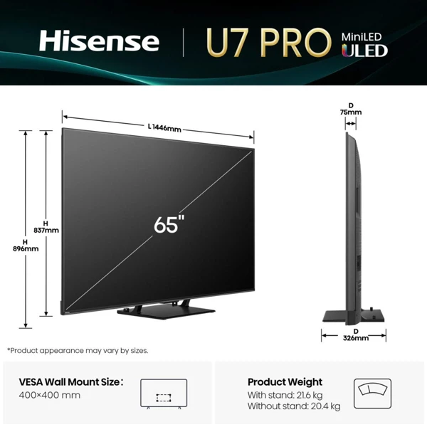 Mini LED, 164cm,4K, Quantum Dot,VIDAA - slika A