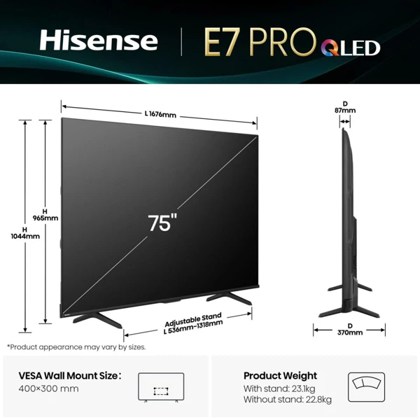 QLED,189cm, 4K,120Hz, Dolby Vision,VIDAA - slika A