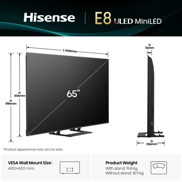 Mini Led, 165cm,4K, Quantum Dot,VIDAA - slika A