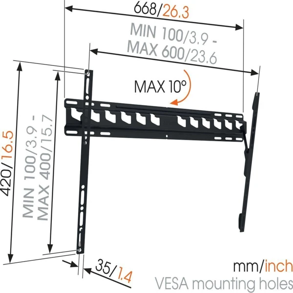 TV nosač; Tilt; 40-80" - slika A