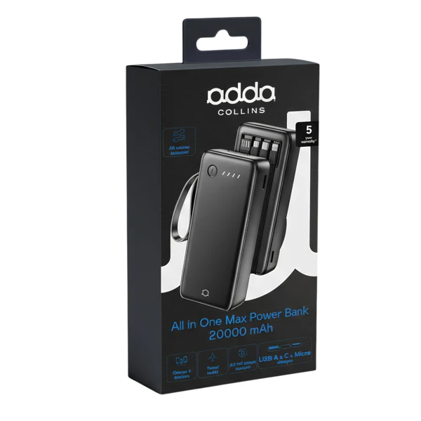 Prijenosna baterija; 20.000mAh; 2.1A; US - slika A