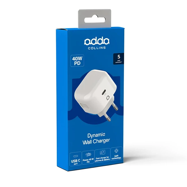 Punjač; USB-C; 40W; GaN; White - slika A