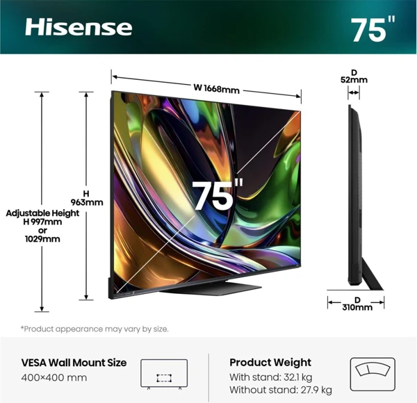 RGB MiniLED 189cm, 4K,180Hz,Dolby Vision - slika A