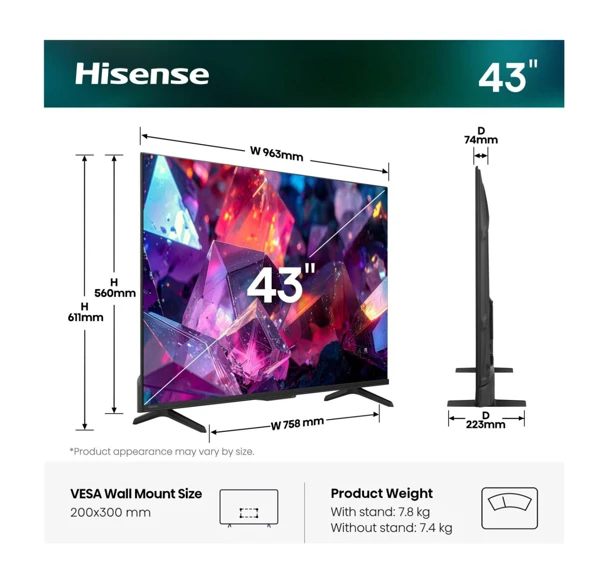Hi-QLED,108cm, 4K,144Hz,Dolby Vision - slika A