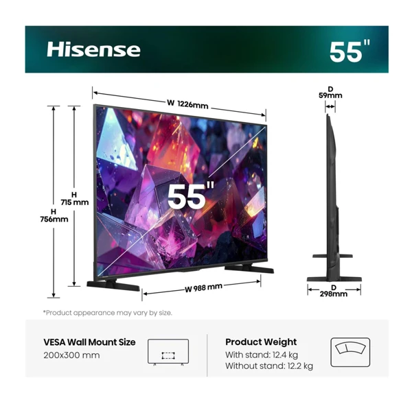 Hi-QLED,138cm, 4K, 144Hz, Dolby Vision - slika A