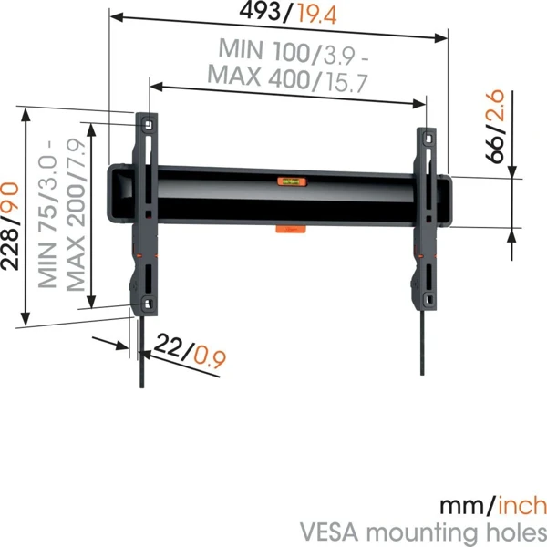 TV nosač; Fix; 32-77"; OLED; 50kg - slika A