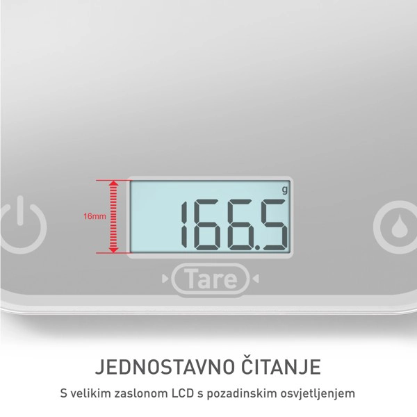 Kuhinjska vaga; Elektronička; Siva - slika B