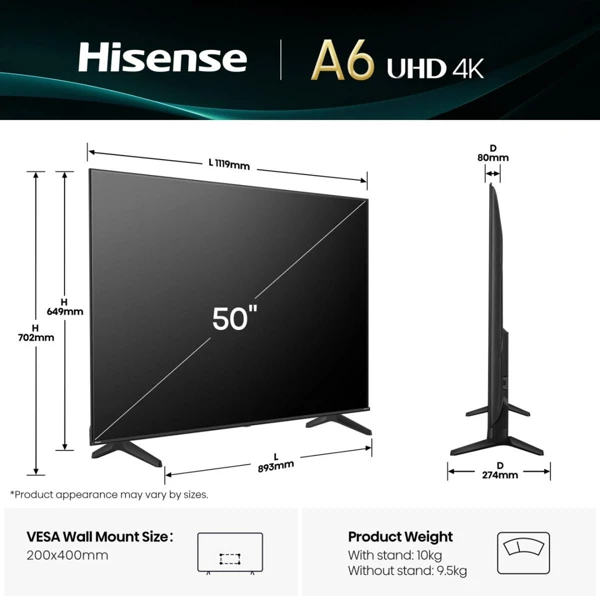 LED TV 126cm, 4K,Dolby Vision, VIDAA - slika B