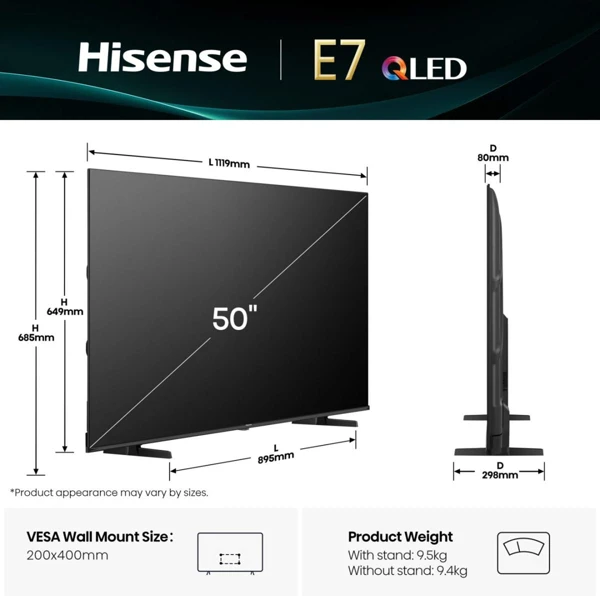 QLED Smart TV 126cm, 4K Ultra HD,VIDAA - slika B