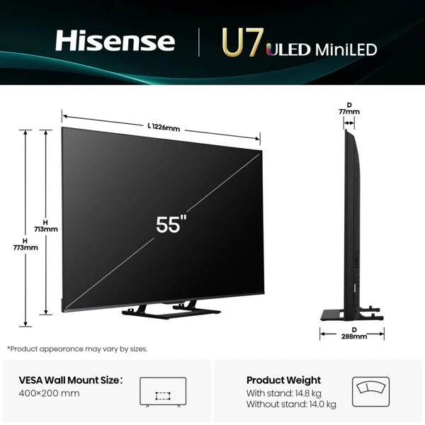 Mini LED, 138cm,4K,144Hz,QLED,VIDAA - slika B