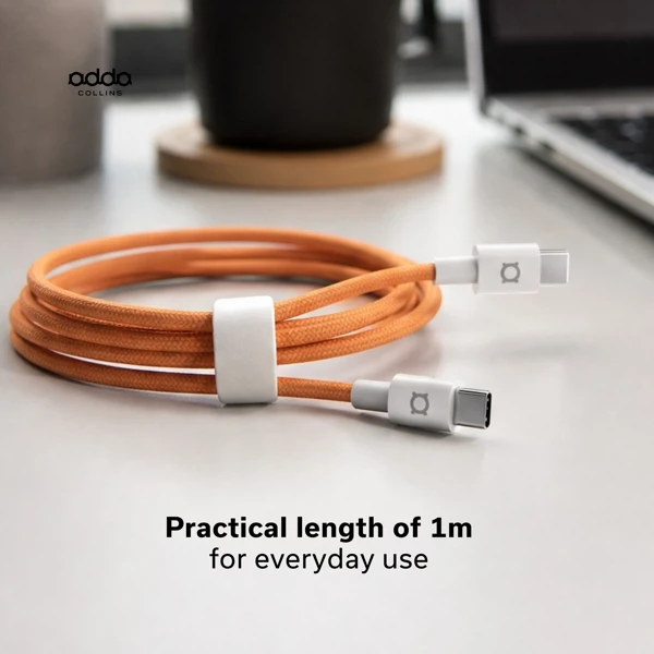 Kabel; USB-C - USB-C; 60W; 1.2m Pleteni; - slika B