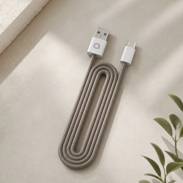 Kabel; USB-A - USB-C; 15W; 1.0m Pleteni; - slika B