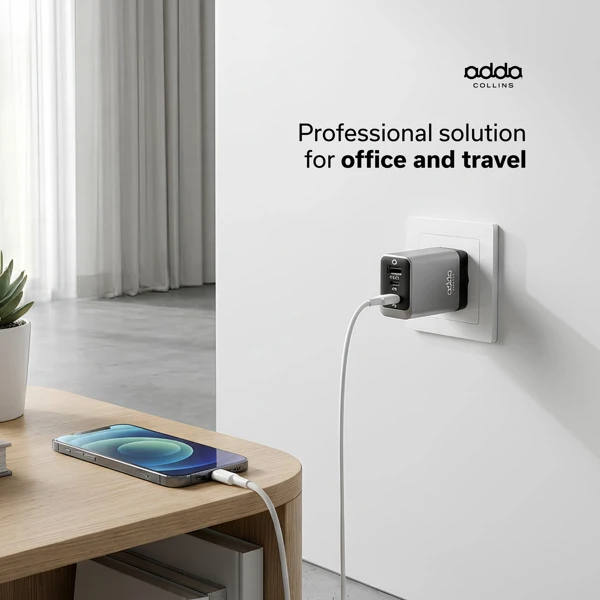 Punjač; USB-C (2x); 67W; GaN; Gun Metal - slika B