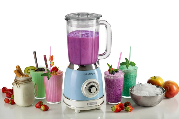 Vintage blender stakleni 583 plavi - slika C