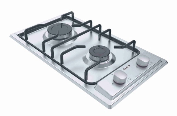 Domino ploča, 2x plin, inox - slika C