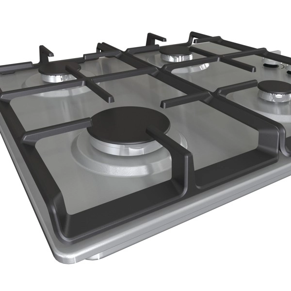 Ploča, 4 plin, inox - slika C