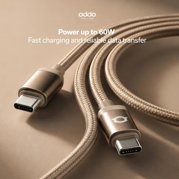Kabel; USB-C - USB-C; 60W; 1.2m Pleteni; - slika C