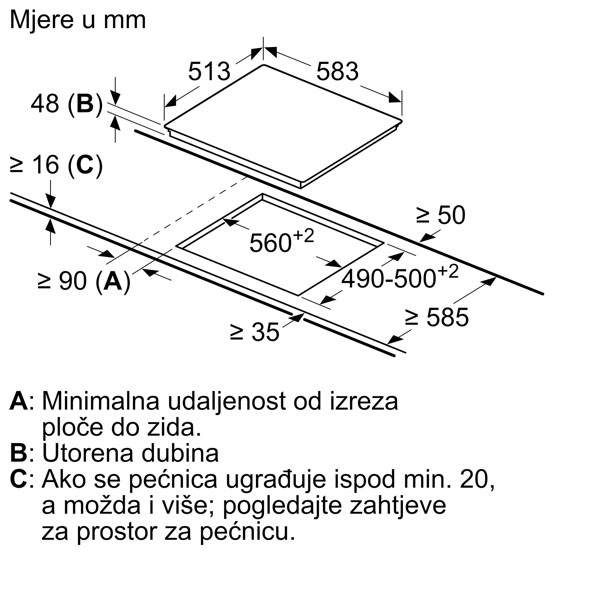 Električna ploča za kuhanje, 60cm - slika D